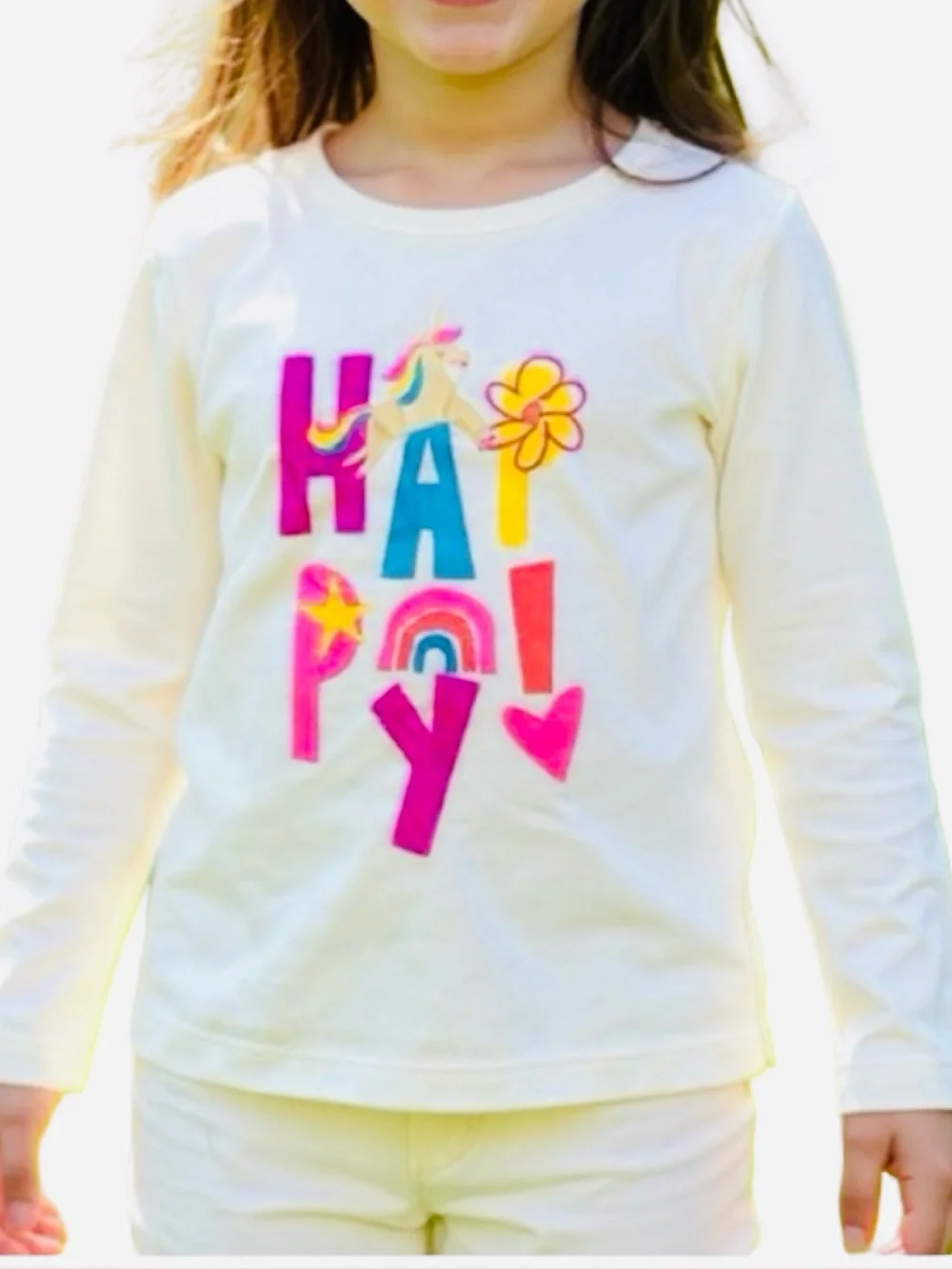 NEW! w/tags 360 kids Girls Happy Shirt size 4